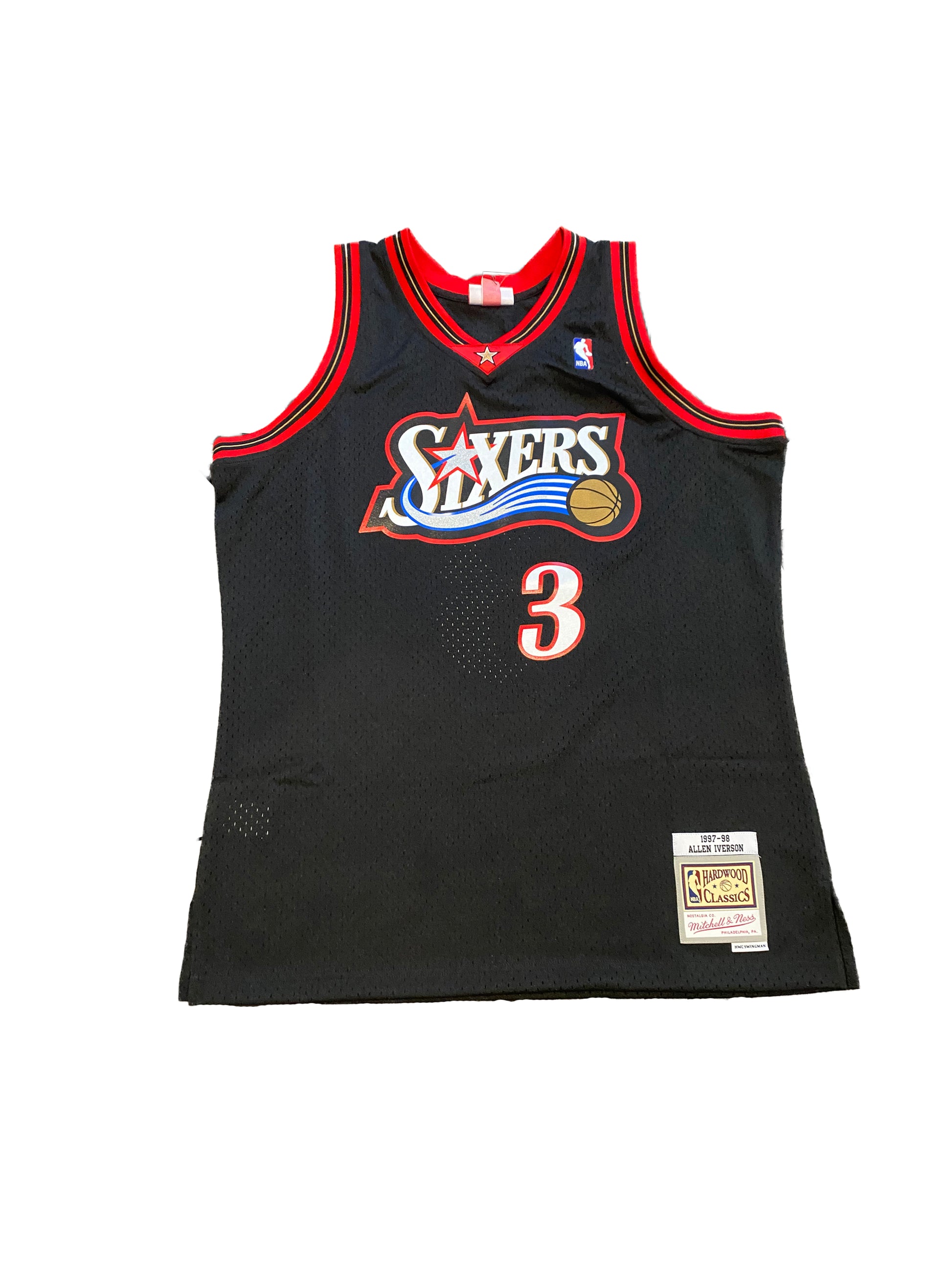 Allen Iverson 76ers Mitchell & Ness NBA 97-98 swingman jersey - black –  Basketballers Galore
